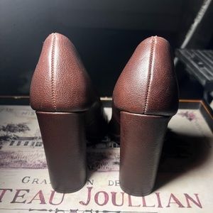 Brown leather heels